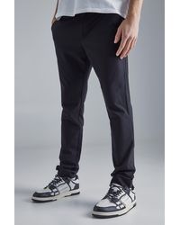 BoohooMAN - Technical Stretch Tailored Slim Fit Trousers - Lyst