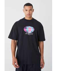BoohooMAN - Tall kastiges Oversize T-Shirt mit Homme Szn Print - Lyst