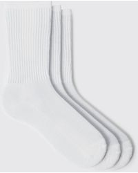 BoohooMAN - 3 Pack Plain Sport Socks - Lyst