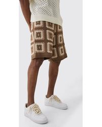 BoohooMAN - Tall Crochet Relaxed Fit Shorts - Lyst