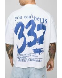 Boohoo - Camiseta Oversize Recta Con Cuello Extendido Y Estampado De Ascending Masters - Lyst