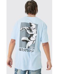 Boohoo - Oversized Naruto Anime Wash License T-shirt - Lyst