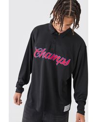 Boohoo - Oversized Champs Varsity Mesh Rugby Polo - Lyst