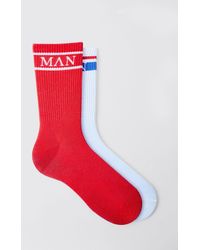 BoohooMAN - 2 Pack Original Man Sports Stripe Socks - Lyst