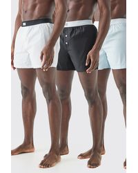 BoohooMAN - 3 Pack Man Tab Woven Boxer Shorts - Lyst