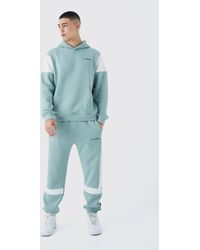 BoohooMAN - Man Official Colorblock Trainingsanzug mit Kapuze - Lyst