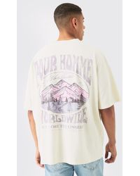 BoohooMAN - Oversized Pour Homme Landscape Wash T-shirt - Lyst