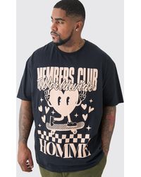 Boohoo - Plus Members Club Worldwide T-shirt In Black - Lyst