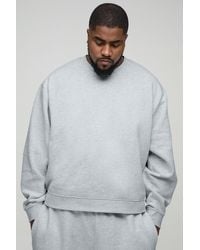 BoohooMAN - Plus kastiges Oversize Basic Sweatshirt - Lyst
