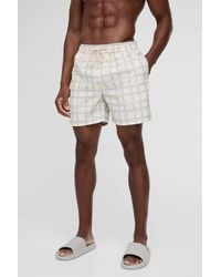 BoohooMAN - Mid Length Check Swim Short - Lyst