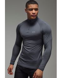 BoohooMAN - Active Muscle Fit Raglan 1/4 Zip - Lyst