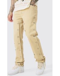 BoohooMAN - Tall Fixed Waist Washed Twill Carpenter Straight Trouser - Lyst