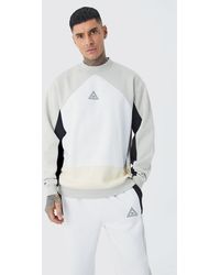 BoohooMAN - Tall Oversize Colorblock Sweatshirt-Trainingsanzug - Lyst