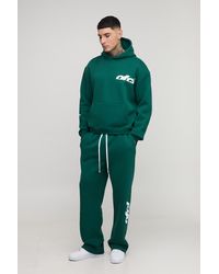 BoohooMAN - Tall Oversized Boxy Ofcl Print Hoodie & Baggy Fit Extended Drawcord Jogger Tracksuit - Lyst