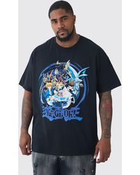 BoohooMAN - Plus Yu-gi-oh Anime Printed Licensed T-shirt In Black - Lyst