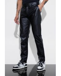 BoohooMAN - Slim-Fit PU-Hose - Lyst