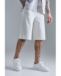 BoohooMAN - Tall Stripe Seersucker Drawcord Regular Fit Shorts - Lyst