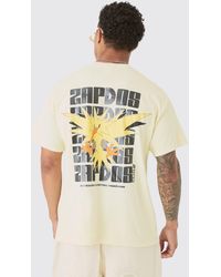 BoohooMAN - Oversized Pokémon Zapdos Wash License T-shirt - Lyst