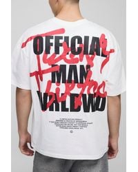 BoohooMAN - Oversized Official Graffiti Over The Seams Graphic T Shirt - Lyst