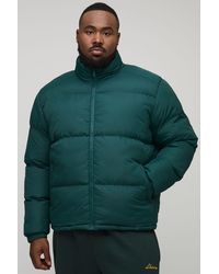 BoohooMAN - Plus Funnel Neck Regular Fit Puffer Jacket - Lyst