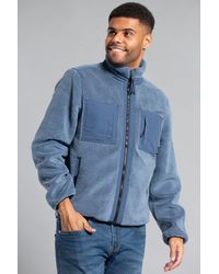BoohooMAN - Tokyo Laundry Borg Funnel Neck Fleece Jacket - Lyst