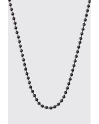 BoohooMAN - Metal Beaded Chain Necklace In Black - Lyst