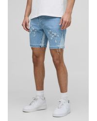 BoohooMAN - Gerade Shorts mit überkreuzten Applikationen - Lyst