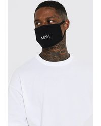 BoohooMAN 2 Pack Mask,1 X Plain 1 X Man Dash - Black