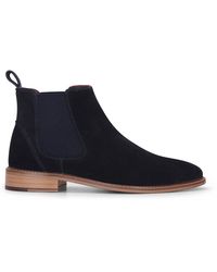 BoohooMAN - Infinity Leather Suede Leather Slip-on Chelsea Ankle Boots - Lyst