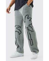BoohooMAN - Relaxed Fit Palm Ribbed Knit Joggers - Lyst