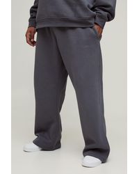 BoohooMAN - Plus 330gsm Straight Leg Basic Bm Signature Joggers - Lyst
