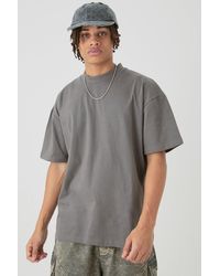 BoohooMAN - Oversized Extended Neck Heavy T-shirt - Lyst