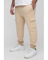BoohooMAN - Plus Lightweight Skinny Fit Basic Cargo Sweatpants - Lyst