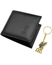 BoohooMAN - Liverpool Fc Black Pu Wallet & Gold Keyring Set - Lyst