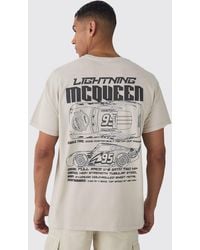 BoohooMAN - Oversize T-Shirt mit lizenziertem Disney Cars Waschung Print - Lyst