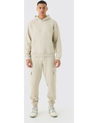 BoohooMAN - Boxy Hooded Cargo Tracksuit - Lyst