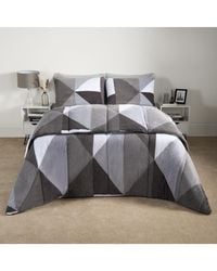 BoohooMAN - Ohs Geometric Teddy Fleece Coverless Duvet Quilt Geo Bedding Set 10.5 Tog Pillowcase - Lyst