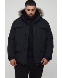 Boohoo - Plus Faux Fur Hooded Arctic Parka - Lyst