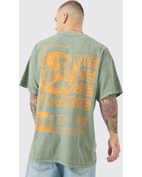 BoohooMAN - Oversized Washed Moon Graphic T-shirt - Lyst