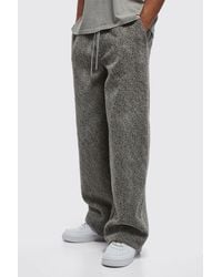 BoohooMAN - Elasticated Waist Straight Leg Heavyweight Textured Cargo Pants - Lyst