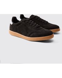 BoohooMAN - Faux Suede Trainer In Black - Lyst