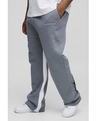 BoohooMAN - Plus Worldwide Grunge Print Flared Gusset Sweatpants - Lyst