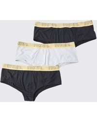 BoohooMAN - 3 Pack Man Gold Waistband Briefs - Lyst