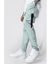 BoohooMAN Denim Original Man Shell Buckle Joggers in Black for Men - Lyst