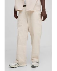 Boohoo - Baggy Fit Ecru Carpenter Jeans - Lyst