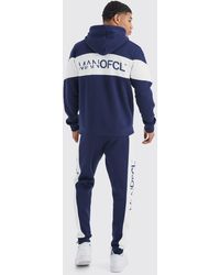 BoohooMAN - Man Ofcl Slim Colour Block Hooded Tracksuit - Lyst
