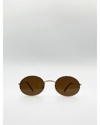 BoohooMAN - Svnx Metal Frame Round Sunglasses With Mirror Lenses - Lyst