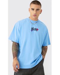 BoohooMAN - Oversized Heavyweight Bm Cross Embroidered T-shirt - Lyst