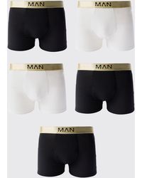 BoohooMAN - 5 Pack Dash Gold Waistband Boxers In Multi - Lyst