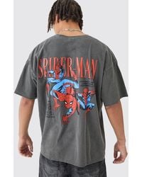 BoohooMAN - Oversized Marvel Spiderman Wash License T-shirt - Lyst